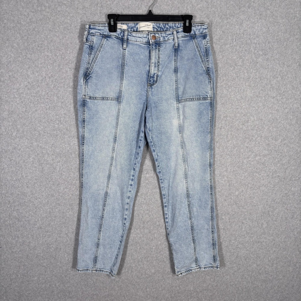 Universal Thread Patch Pocket Jeans 14 Acid Utility Mom Ankle Crop Stretch 90s